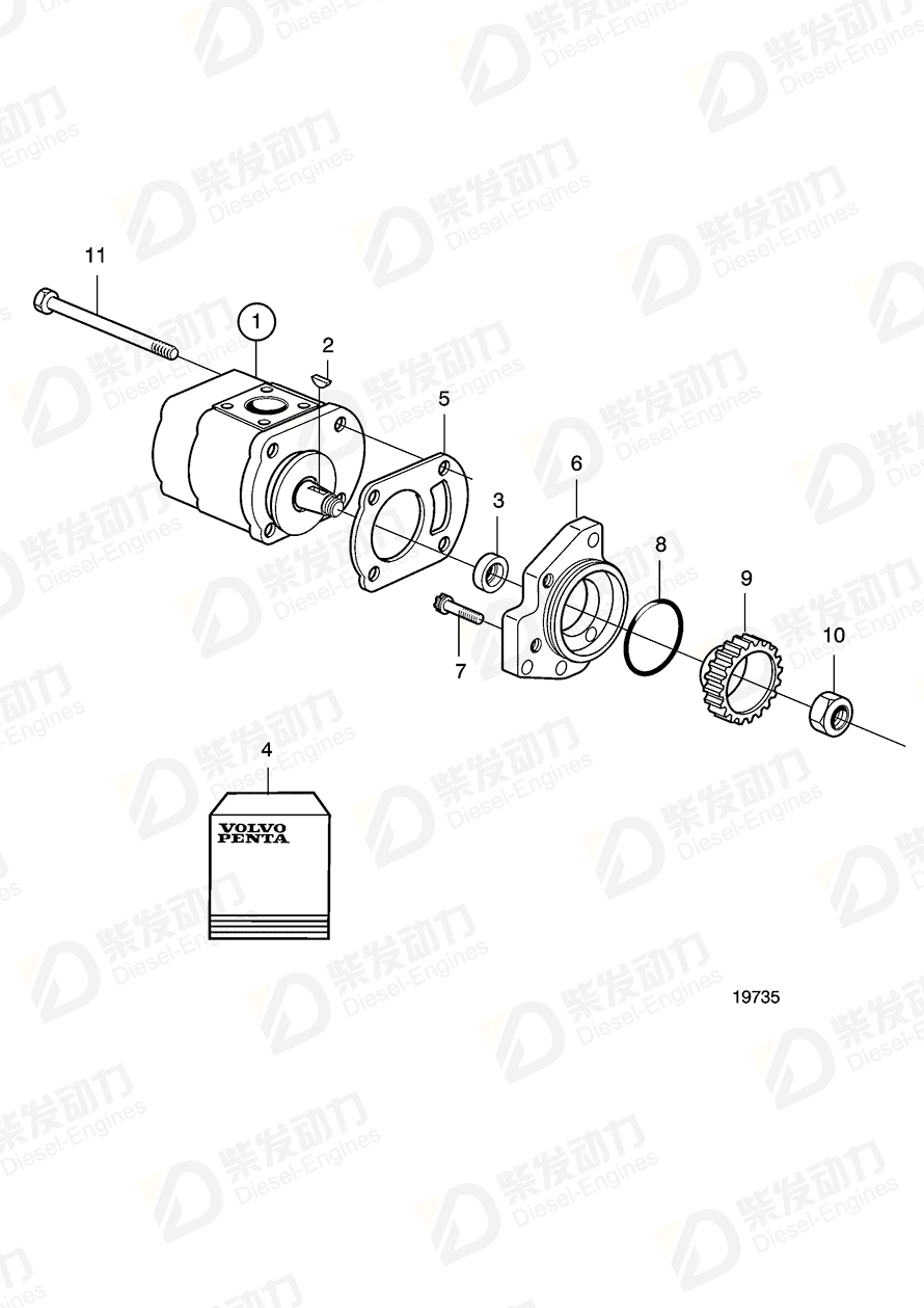 VOLVO Gear 3586608 Drawing